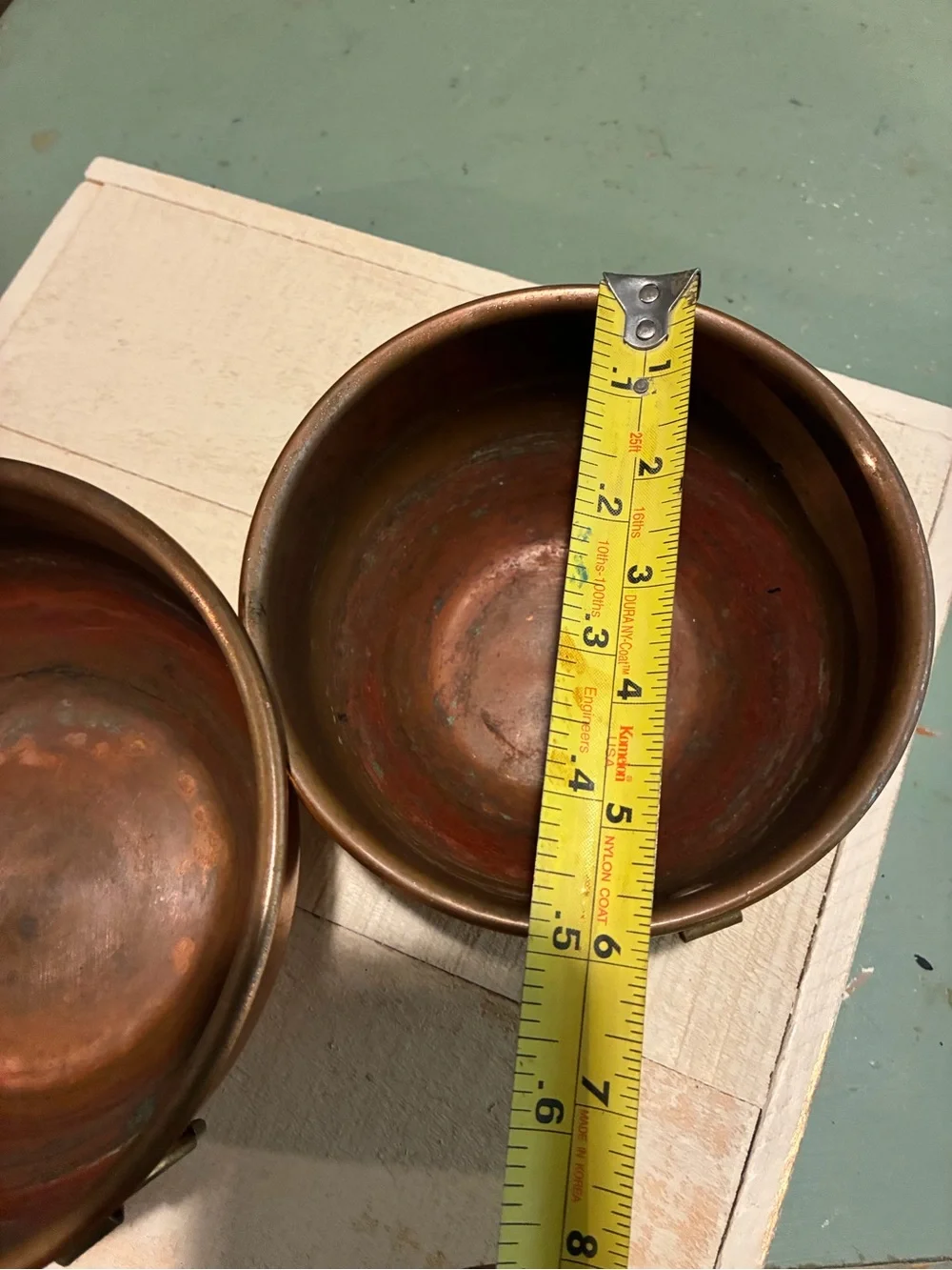 Copper Serving Bowls with Ring Handles - Set of 2